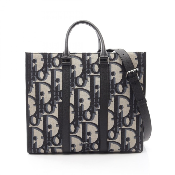 Christian Dior Maxi Oblique East-West shoulder crossbody Tote Bag canvas leather