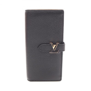 LOUIS VUITTON LV vertical wallet Bifold purse long M81330 Taurillon Leather BK