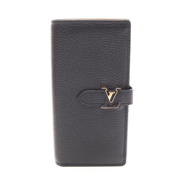 LOUIS VUITTON LV vertical wallet Bifold purse long M81330 Taurillon Leather BK