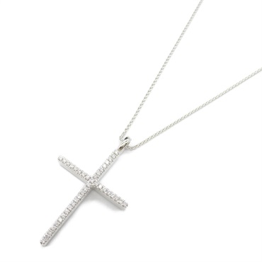 Damiani Mystery Cross Necklace Pendant Diamond 18KWG White Gold Used women