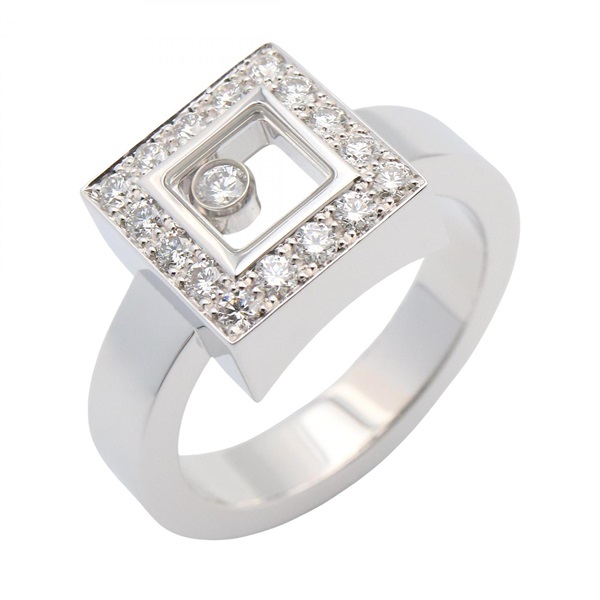 Chopard Happy diamond Ring 18KWG White Gold Used Women US size #5.5