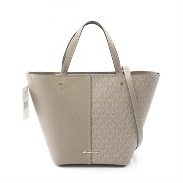 Michael Kors Flora Large 2Way Tote Bag 30T5GFFT2B115 leather canvas Beige NEW