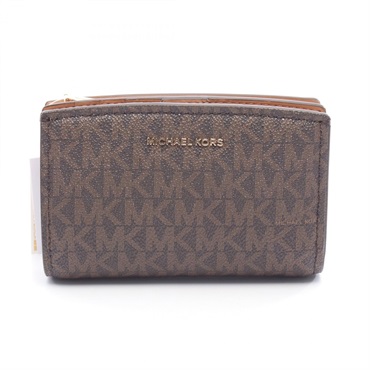 Michael Kors BRYANT Bi-fold wallet purse 32S5GYTZ2B252 PVC Brown NEW Women