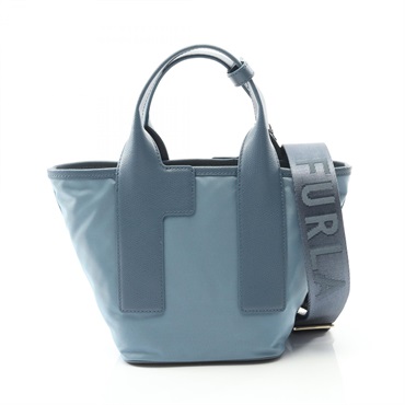 Furla PIUMA S Shoulder Tote Bag BX30503960S Nylon leather Blue Beige NEW Women