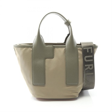Furla PIUMA S Shoulder Tote Bag WB01270BX30503962S Nylon leather Beige Khaki NEW