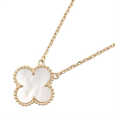 Van Cleef Arpels Vintage Alhambra Mother of Pearl Necklace 18KYG Used Women