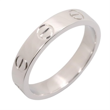 CARTIER Mini Love Ring 18KWG White Gold Used Women US size 4.75 #49
