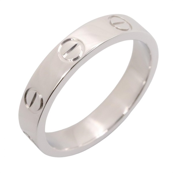 CARTIER Mini Love Ring 18KWG White Gold Used Women US size 4.75 #49