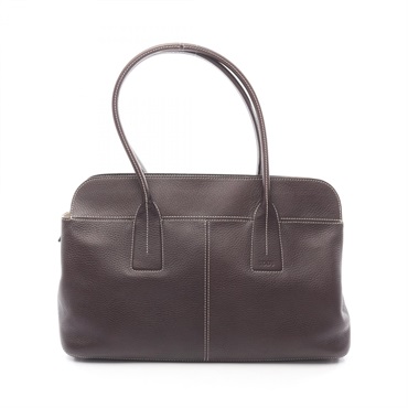 TOD'S Tote shoulder Bag leather Brown Used Women