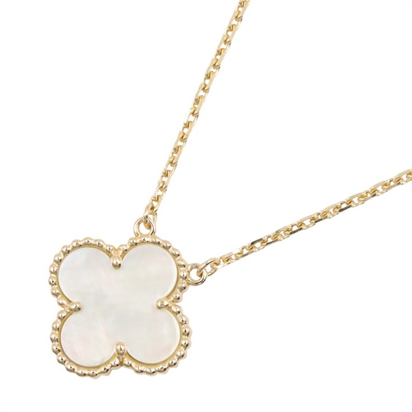 Van Cleef Arpels Vintage Alhambra Mother of Pearl Necklace 18KYG Used Women