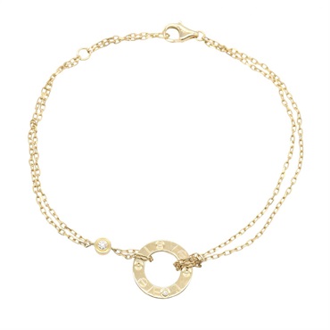 CARTIER Love Circle Bracelet 2P Diamond B6038300 18KYG Yellow Gold Used Women