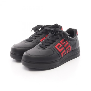 GIVENCHY Logo sneakers shoes #39 BH007WH1DE leather Black Red Used Women