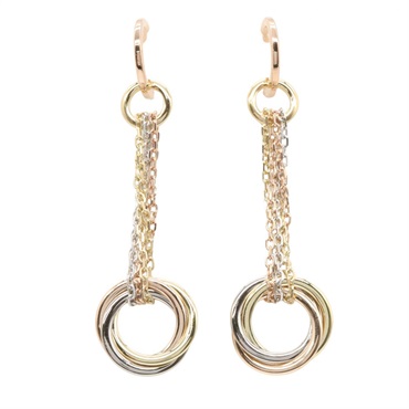 CARTIER Trinity Pierced earrings 18KYG Yellow 18WG 18PG Three Gold Used women