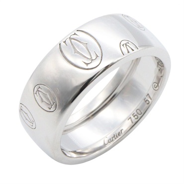 CARTIER Happy birthday Ring 18KWG White Gold Used unisex US size 8 #57