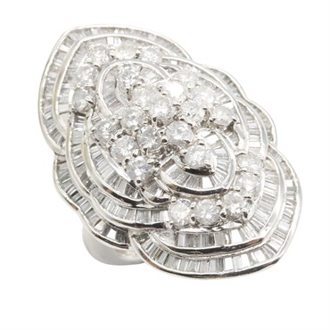 JEWELRY Diamond Ring Pt900 Platinum Used women US size 7