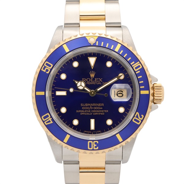 ROLEX Submariner T Wrist Watch 16613 Automatic 18KYG Yellow Gold SS Used mens