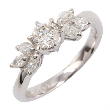 JEWELRY Diamond Ring Pt850Platinum Used women US size 4.75