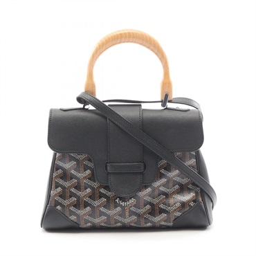 GOYARD Saigon Mini crossbody Handbag SAIGONMINTY01CL01P canvas leather Black