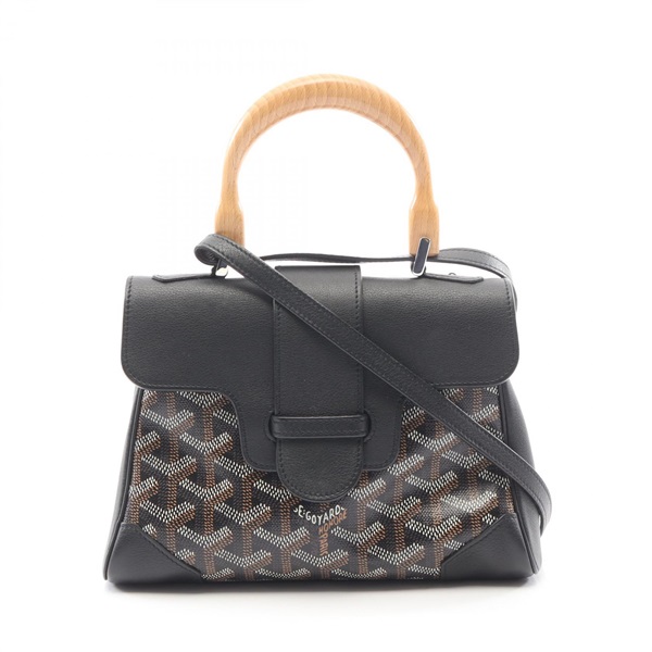 GOYARD Saigon Mini crossbody Handbag SAIGONMINTY01CL01P canvas leather Black