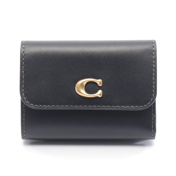 COACH ESSENTIAL CARD HOLDER WALLET Purse Tri-fold CY201B4 leather Black NEW
