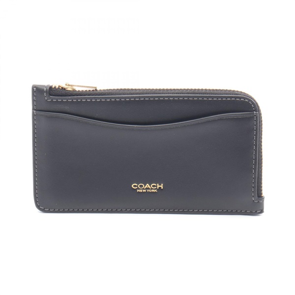 COACH NEW YORK ZIP CARD CASE Holder CZ112B4 leather Black NEW Women logo