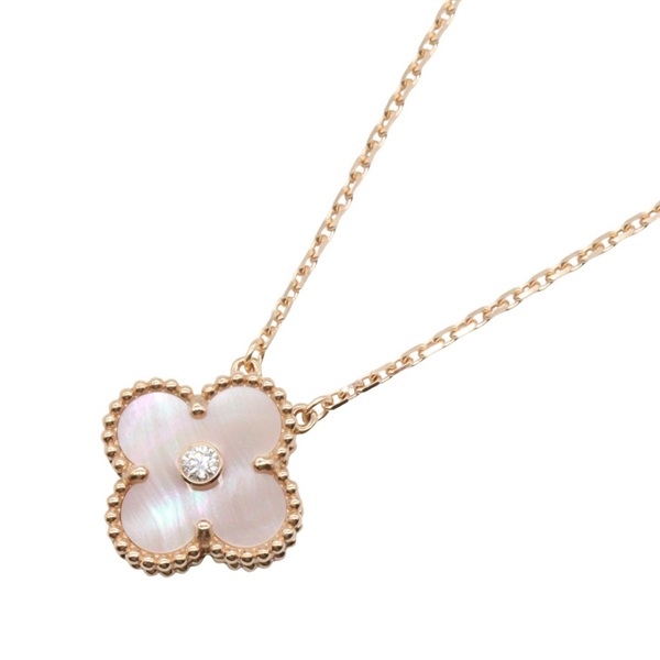 Van Cleef Arpels Vintage Alhambra Necklace 18KPG Gold Pink mother of pearl