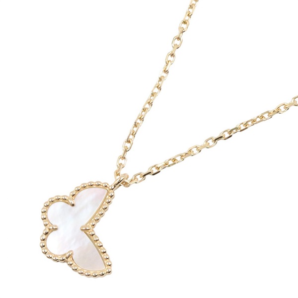 Van Cleef Arpels Sweet Papillon Mother of Pearl Necklace 18KYG Gold Used Women