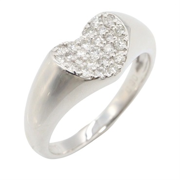 JEWELRY Diamond Ring 18KWG White Gold Used women US size 6.25