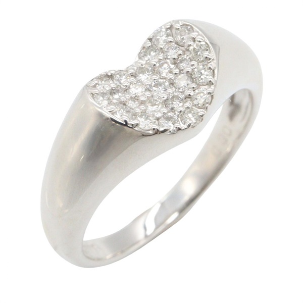 JEWELRY Diamond Ring 18KWG White Gold Used women US size 6.25