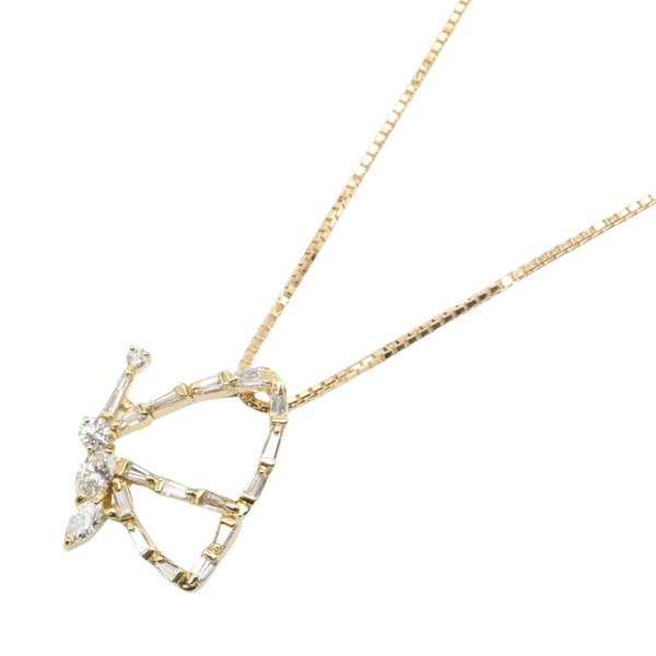 JEWELRY Diamond Necklace pendant 50cm 18KYG Yellow Gold Used women