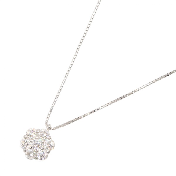 JEWELRY Diamond Necklace pendant 45cm Pt900 Pt850 Platinum Used women