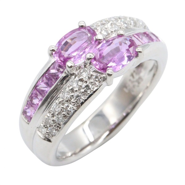 JEWELRY Sapphire diamond Ring Pt900 Platinum Pink Used women US size 6.75