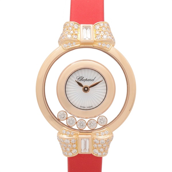 Chopard Happy diamond Wrist Watch 209425-5001 Quartz K18PG Leather Used Women