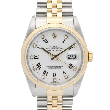ROLEX Datejust 10P Diamond U series Wrist Watch 16233G Automatic winding K18 (Yellow Gold) Stainless