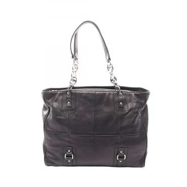 Salvatore Ferragamo Chain Shoulder Tote Bag leather Black Used Women