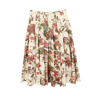 Dior Floral Pleated skirt 411J21A3269 cotton silk White Used Women #48