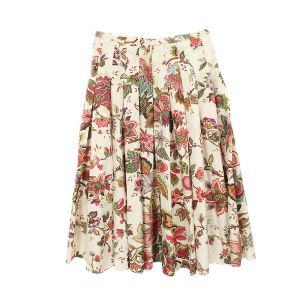 Dior Floral Pleated skirt 411J21A3269 cotton silk White Used Women #48