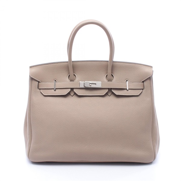 HERMES Birkin 35 Handbag Clemence leather Gris tourterelle Used Women N SHW