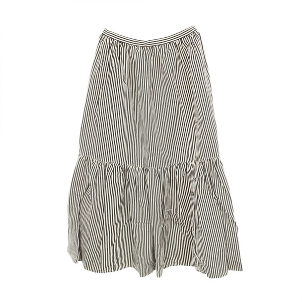 Dior Stripe Flare skirt cotton Navy White Used Women size 42