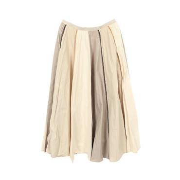 Dior Pleated patchwork Skirt cotton Beige Used Women size 40