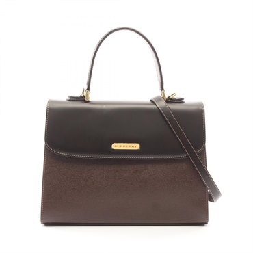 BURBERRY Shoulder crossbody Handbag leather Brown Used Women