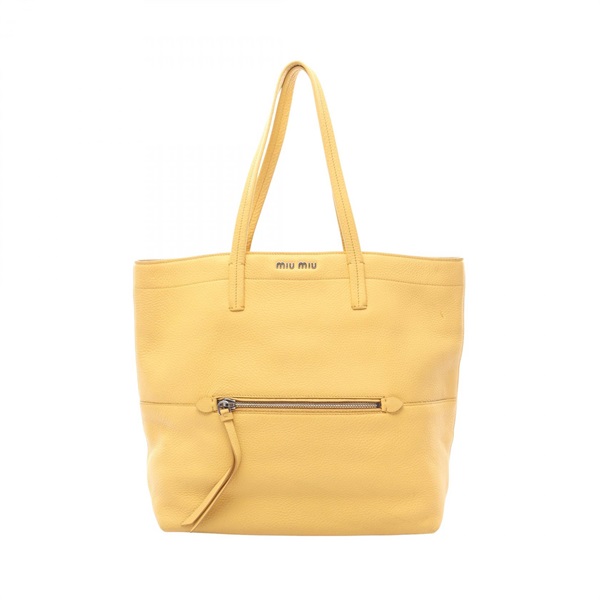 Miu Miu Shoulder Tote Bag RR1820 Leather Yellow Used Women