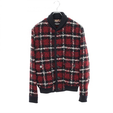 DOLCE GABBANA Checked Knit jacket Blouson #48 G9LT2T FQMGW-H wool alpaca