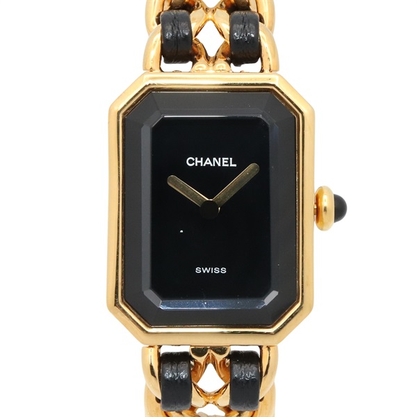 CHANEL Premiere S Wrist Watch H0001 Quartz Gold Plated leather Used Women CC