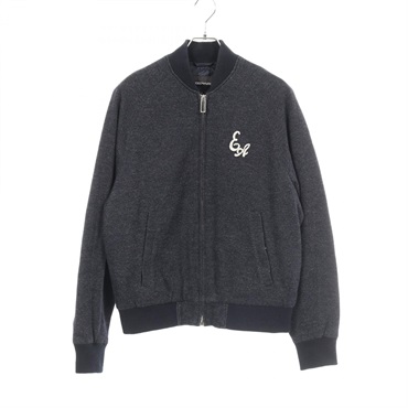 Emporio Armani logo Zippy Blouson 6Y1BS3 wool cotton Navy Used mens size M