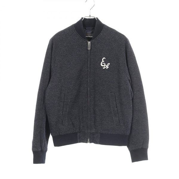 Emporio Armani logo Zippy Blouson 6Y1BS3 wool cotton Navy Used mens size M