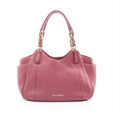 Salvatore Ferragamo Gancini Shoulder Handbag FZ-21 F077 leather Pink Used Women