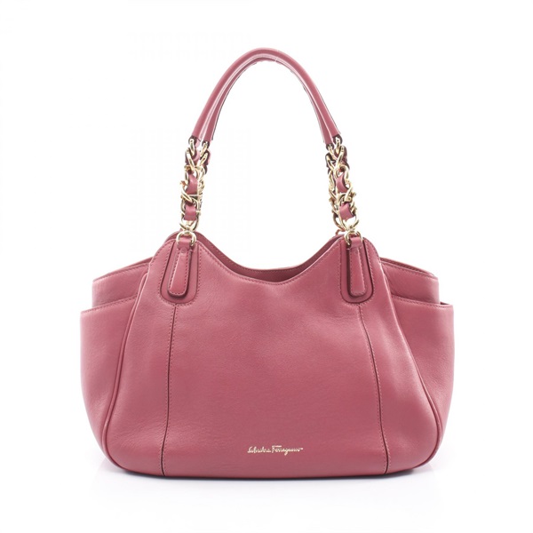 Salvatore Ferragamo Gancini Shoulder Handbag FZ-21 F077 leather Pink Used Women