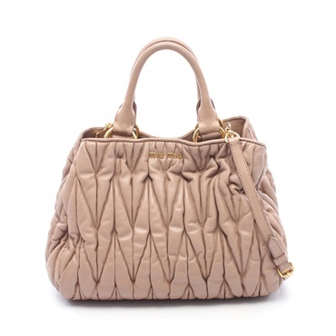 Miu Miu Materasse Shoulder Tote Handbag leather Pink Used Women