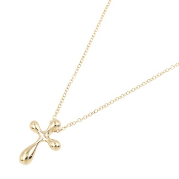 TIFFANY＆CO Small Cross Pendant Necklace 18KYG Yellow Gold Used Women